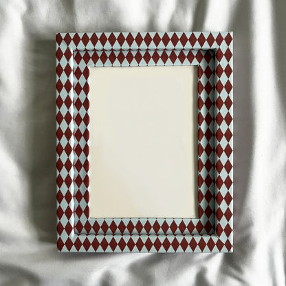 Burgundy & Blue Harlequin Frame